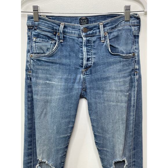 Citizens of Humanity Emerson Slim Fit Boyfriend Jeans Distressed Denim Blue 24 - Picture 2 of 11